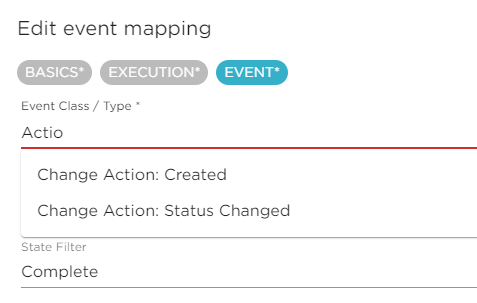 event class type chooser