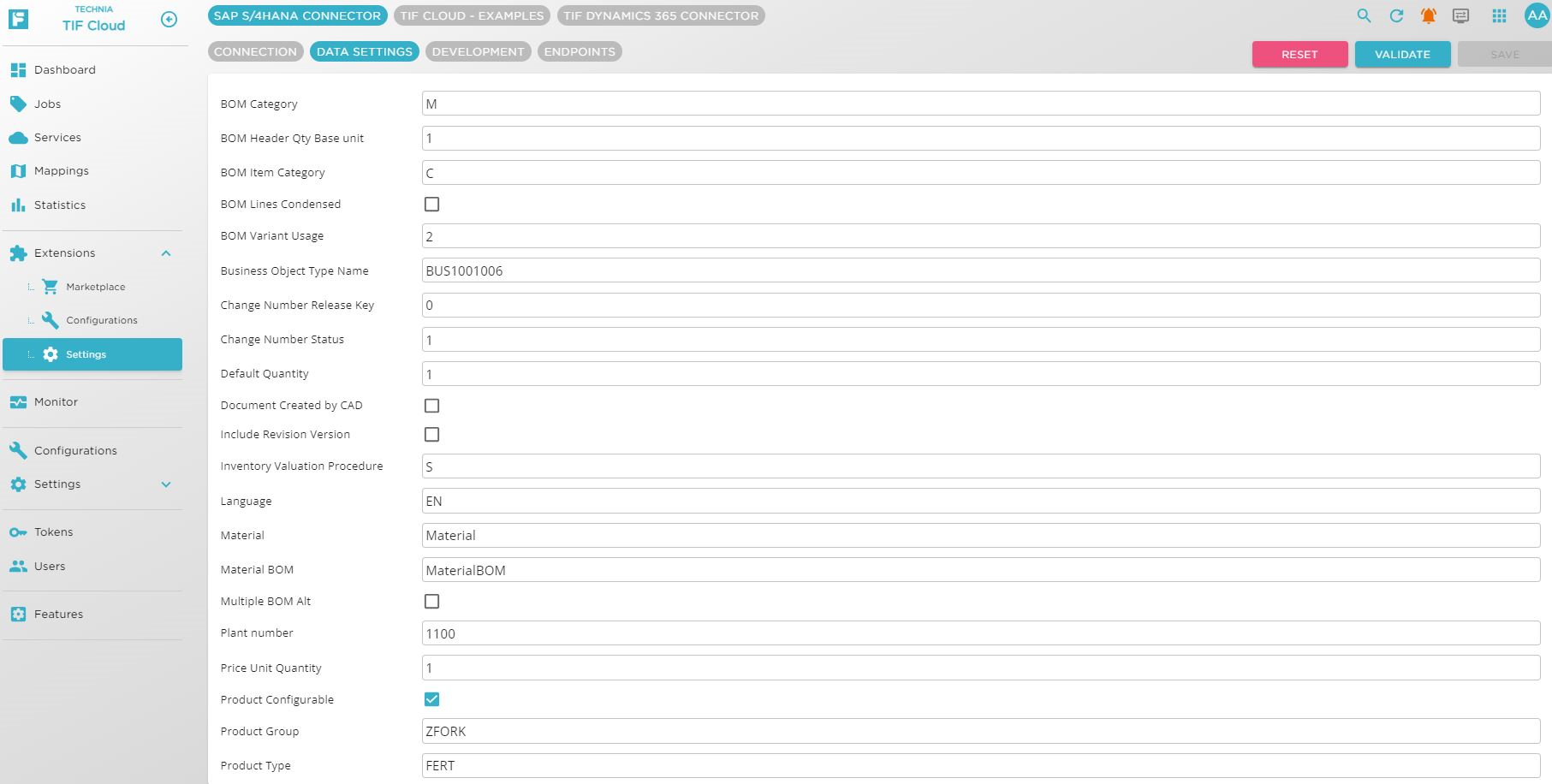 SAP S4HANA Extension Settings Data Settings