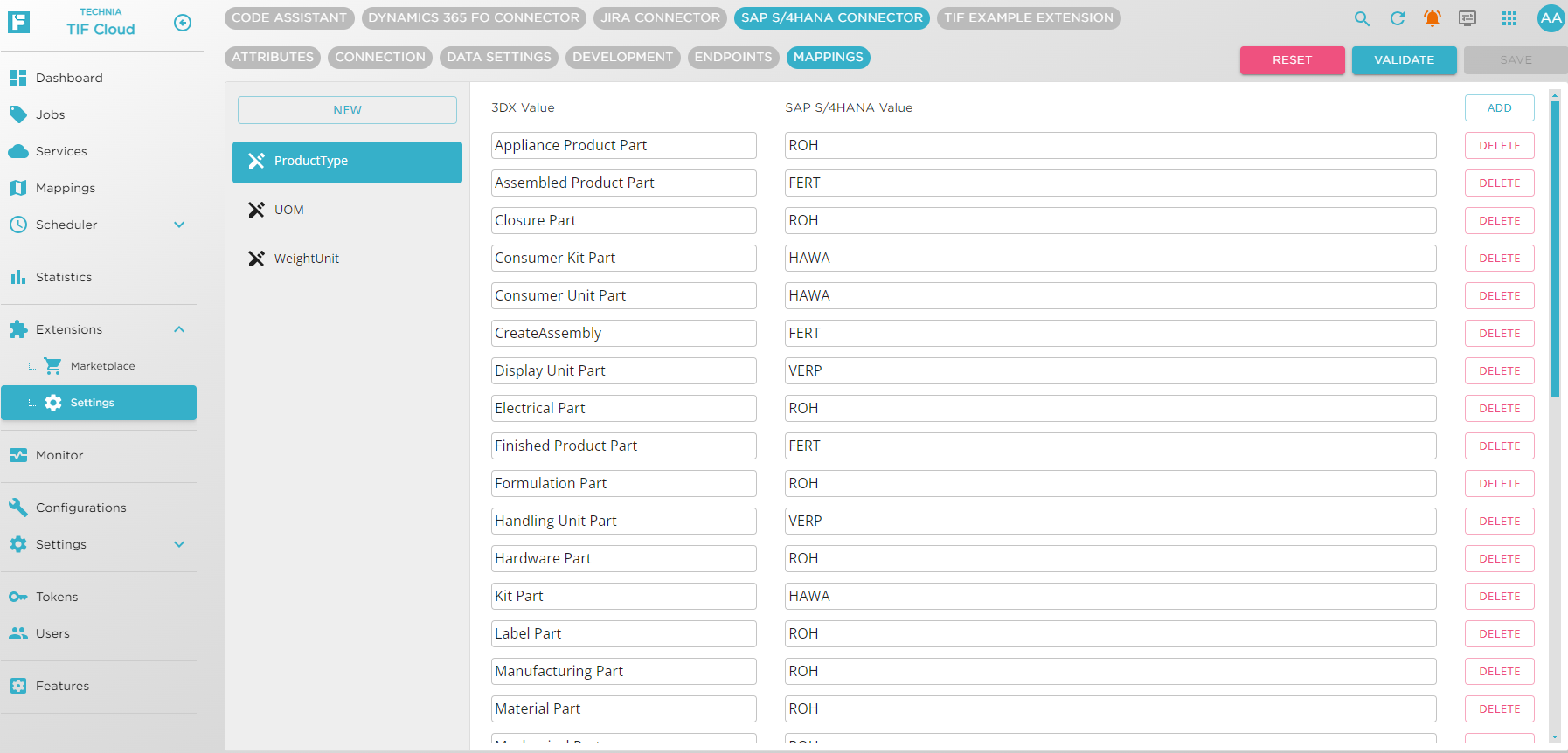 SAP S4HANA Extension Settings Mappings 1