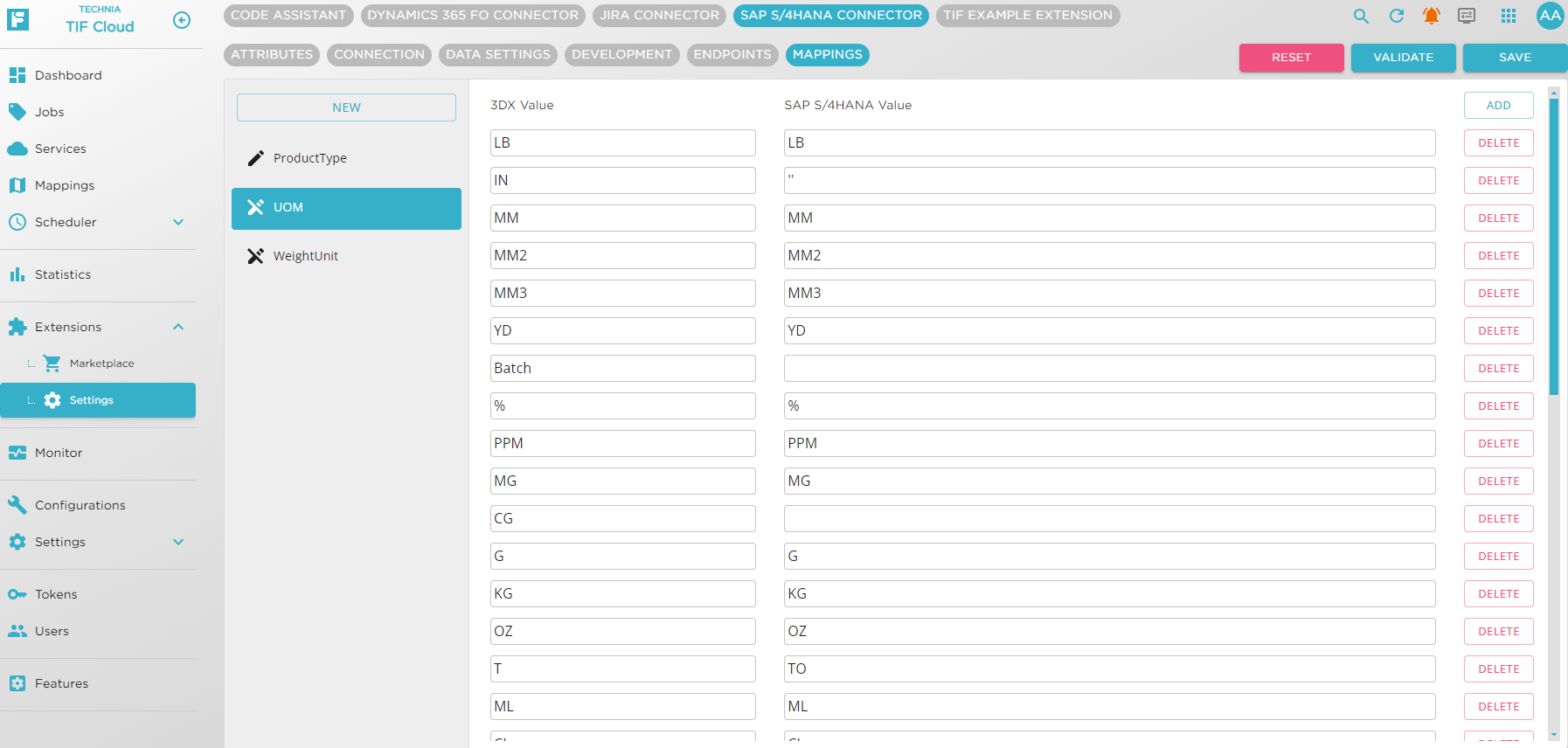 SAP S4HANA Extension Settings Mappings 2