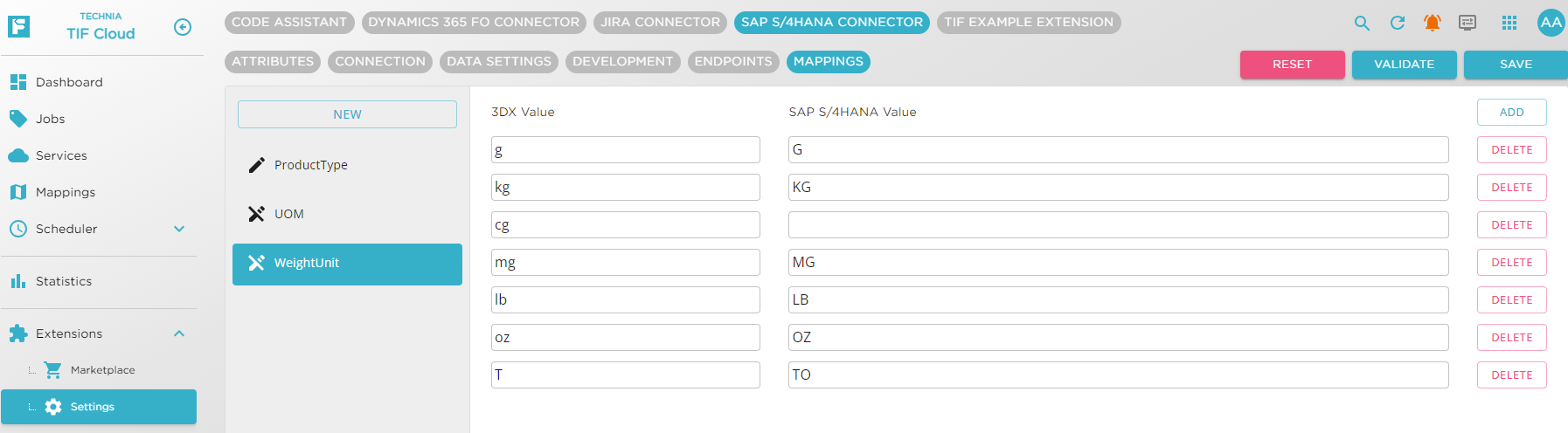 SAP S4HANA Extension Settings Mappings 3